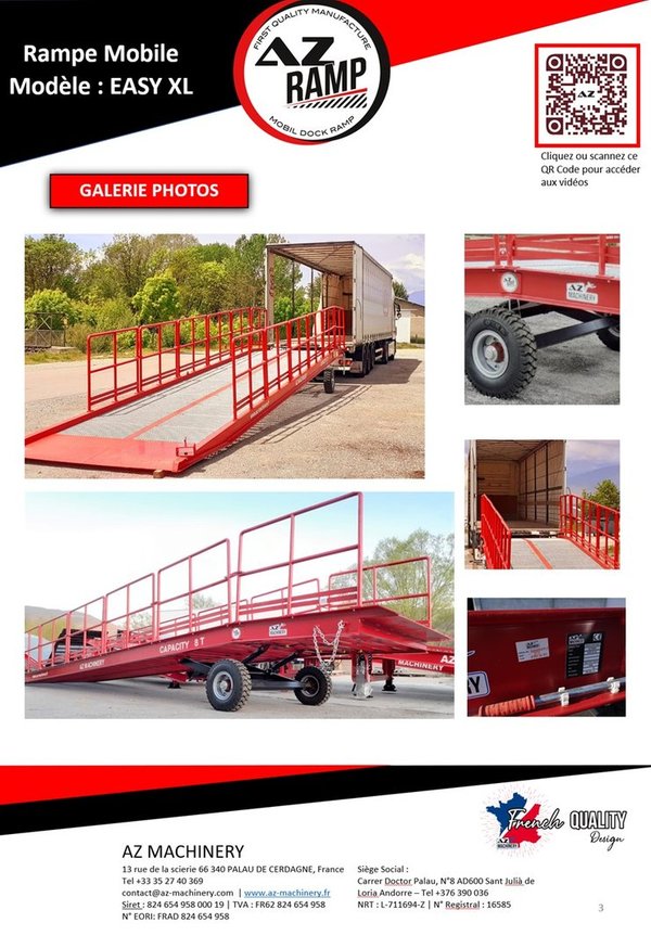 AZ RAMP-EASY XL-12 . Mobil Loading Ramp  WIDE With Level Off, 12 t Capacity