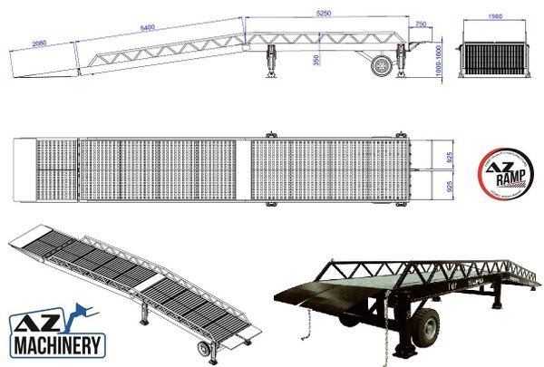 Loading Ramp with with hydraulic tilting bridge -  AZ RAMP - STAR LLO- 8T.