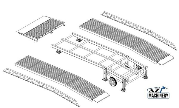 Wide Loading Ramp with electro hydraulic tilting bridge -  AZ RAMP - STAR-10-XL-E