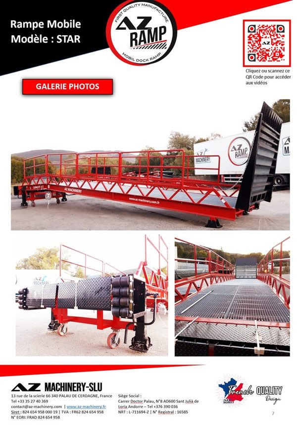 **RENTAL** Loading Ramp with with hydraulic tilting bridge -  AZ RAMP - STAR- 8T. 8 ton capacity