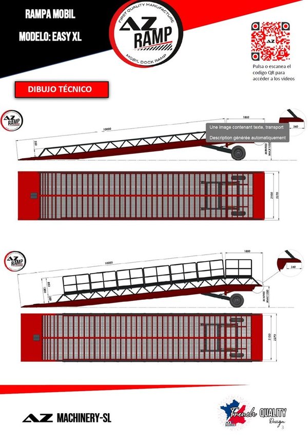 AZ RAMP-EASY XL-8 . USED Mobil Loading Ramp  WIDE With Level Off, 8 t Capacity